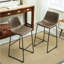 Ensemble de 2 tabourets de bar rétro en cuir PU, brun antique