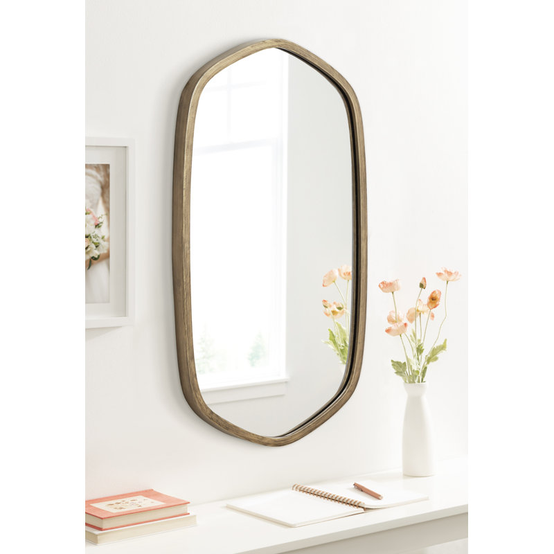 Miroir d'appoint Glover, H 36 po x l 20 po, Or, Verticale
