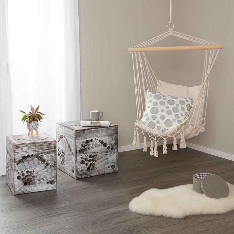 Solid + Manufactured Wood Accent Stool