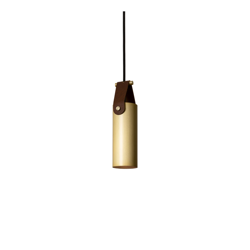 Spero Pendant, Brown, Brushed Brass, No