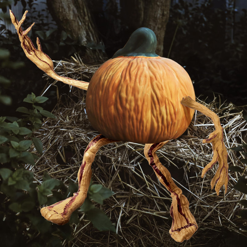 Décorations d'Halloween avec bras et pieds de citrouille pliables d'Halloween