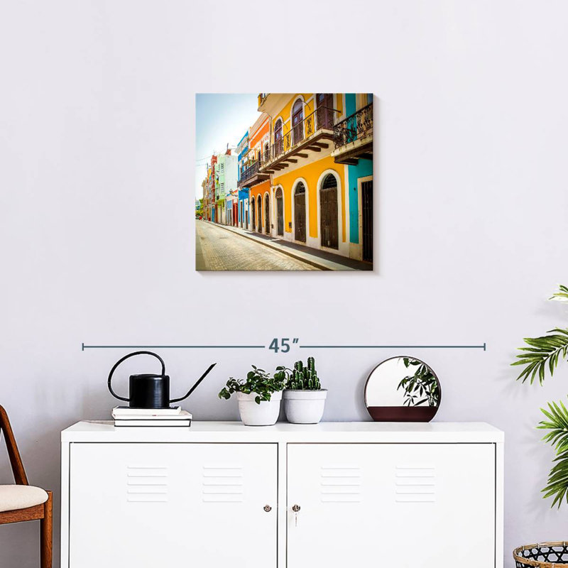 Nicci San Juan, maisons colorées, H 20 po x l 20 po