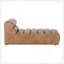 Chaise longue, cuir fleur, structure en pin massif et contreplaqué, brun clair