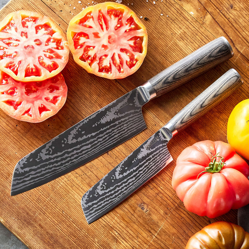 Bobby Flay by GreenPan Stainless Steel 2pc Santoku Knife Set