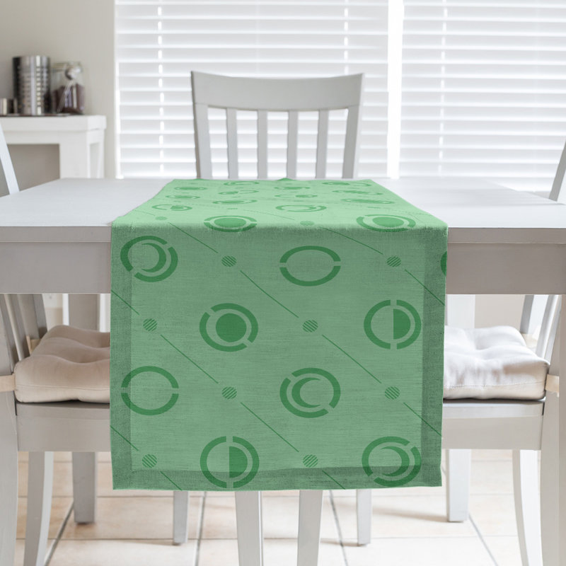 Classic Moon Phases Table Runner, 16" x 72", Dark Green