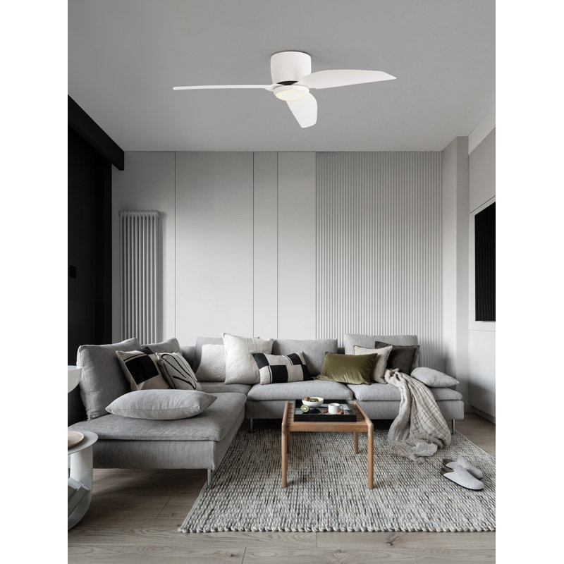 99.5cm Ceiling Fan with LED Lights, White, White