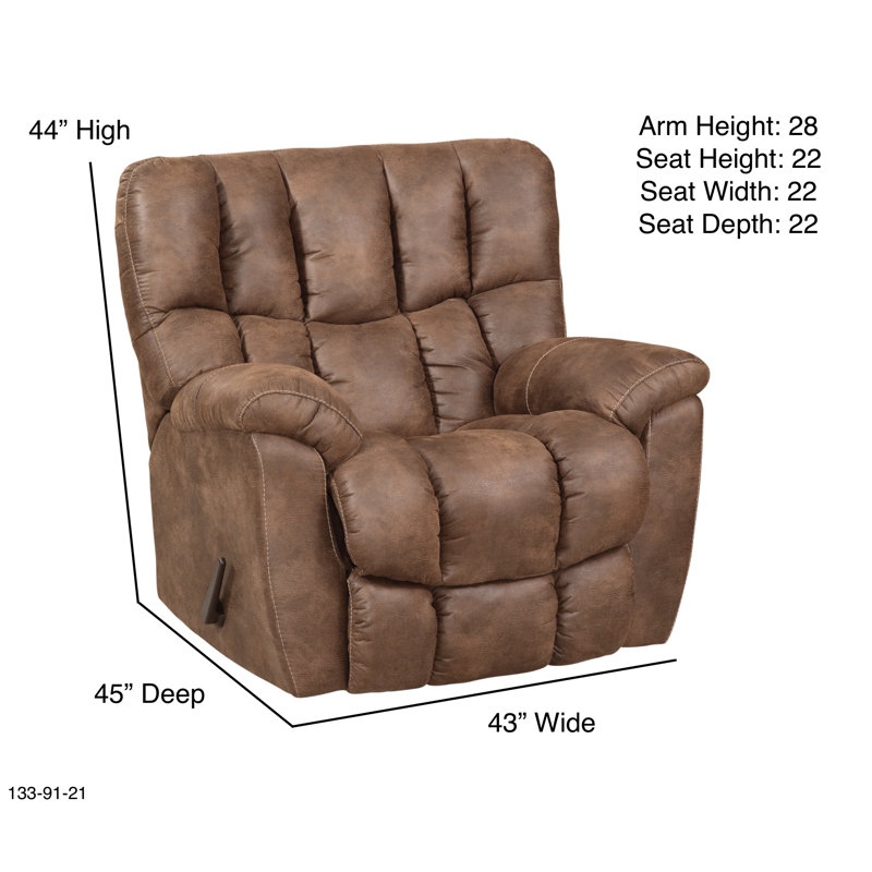Fauteuil inclinable berçant standard Kavik, Polyester à 100 % de couleur brune
