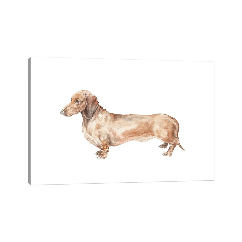 Brown Dachshund Hot Dog 1 Piece Wrapped Canvas Wall Art, 45.72cm H x 66.04cm W