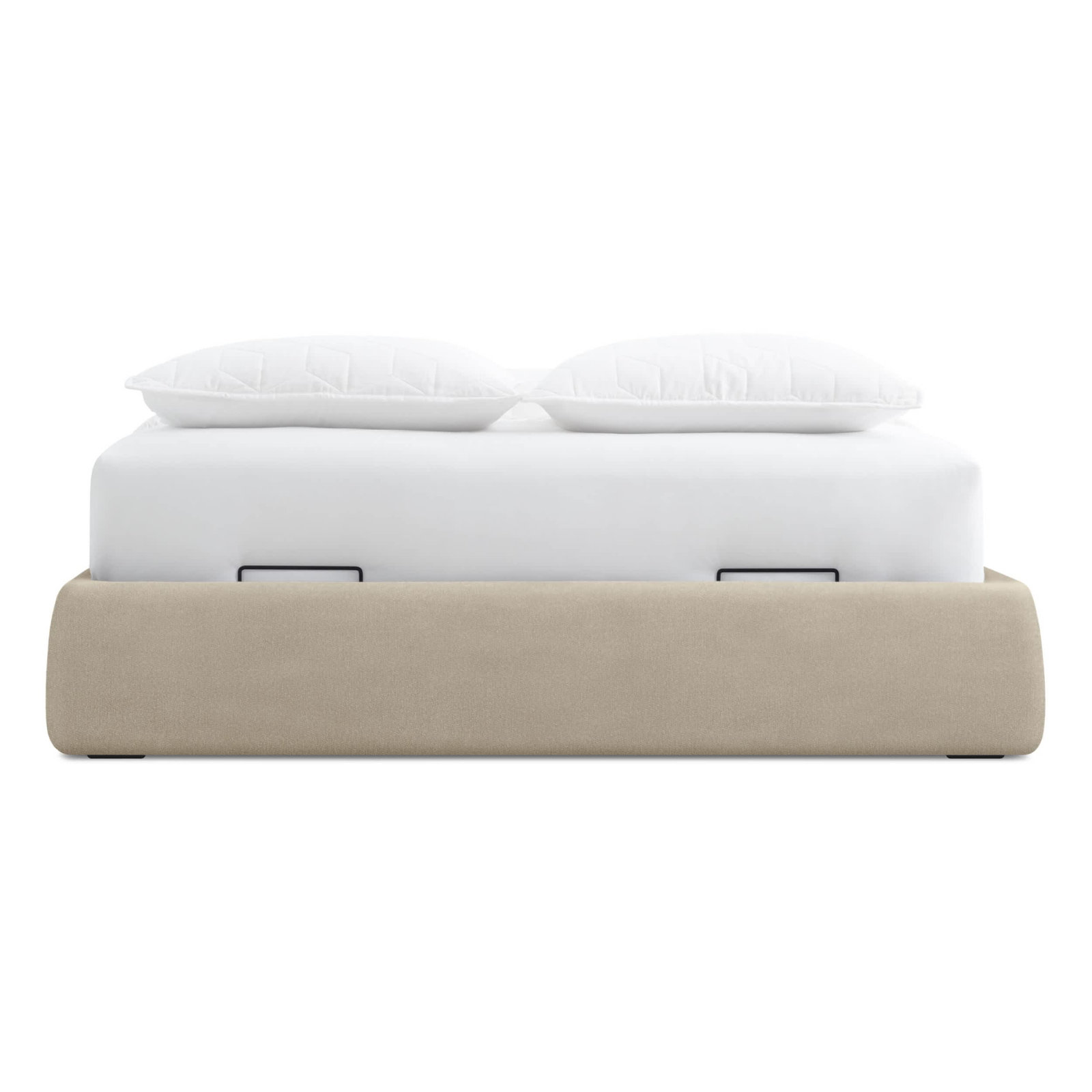 Lid Upholstered Storage Bed, Full, Barto Sand, Lift Up Storage