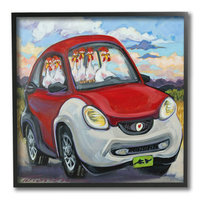 Bc-389_FG " Chickens Driving Car " by CR Townsend