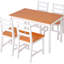 Ensemble 5 pièces pour salle à manger coin-repas, meubles modernes en bois, petite table blanche rustique pour 4 personnes, cuisine et chaises, espaces compacts,