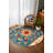 Azure Dreams Collection Digital Print Cotton-Polyester Blend Rug – Teal & Red-1553921142