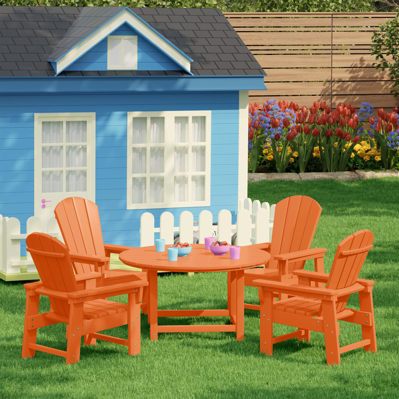 Ensemble de salle à manger 5 pièces Laguna Kids Adirondack, Orange