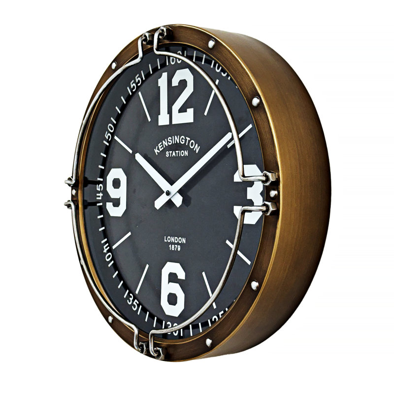 Horloge murale industrielle à hublot