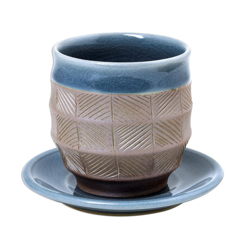 Ceramic Teacup and Saucer