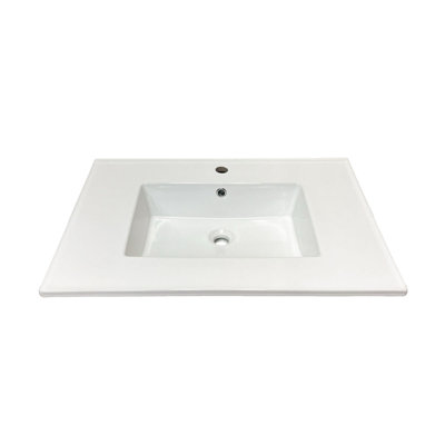 31 in. Single Sink Vitreous China Top