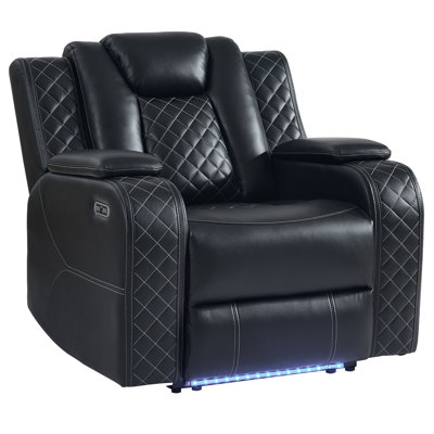 Lamica 38" W Faux Leather Dual-Power Recliner