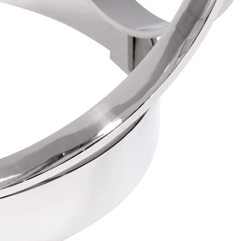 Stephen Glass End Table, Polished Nickel