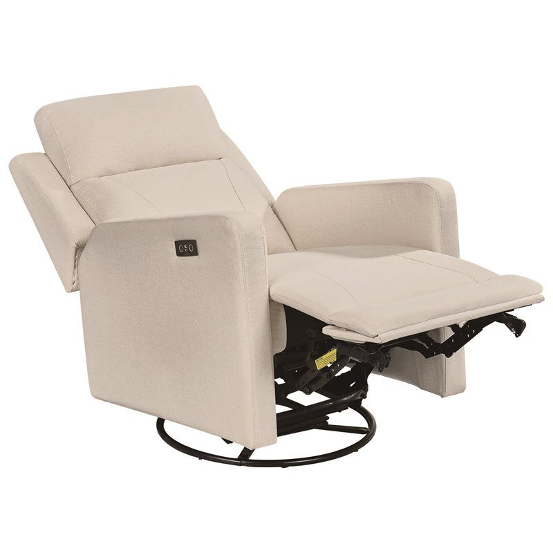  Fauteuil inclinable oscillant avec chaise berçante pivotante et USB - brun clair clair, Brun