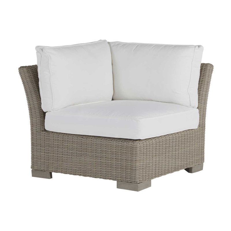 Canapé modulaire d'extérieur Club Woven N-Dura, Welt, Dentelle Rollo, Huître