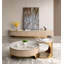 Ensemble de tables basses élégantes en marbre avec base - Design rond avec tiroirs de rangement