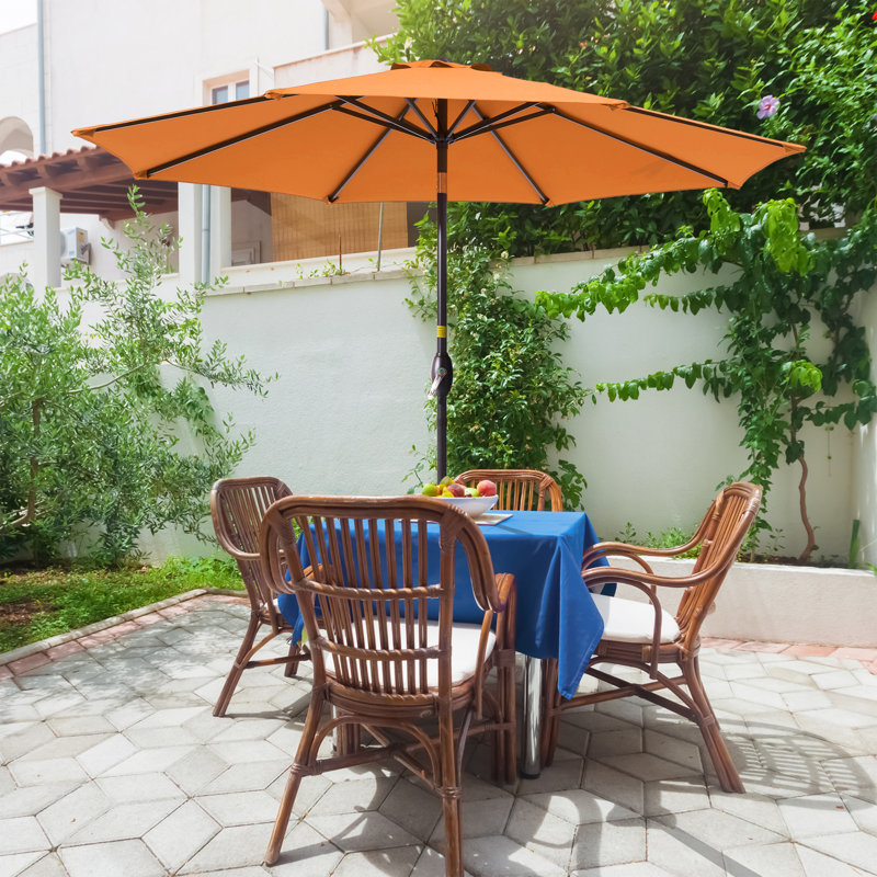 Parasol de marché 108 po Doraline, H 92,5 po x l 108 po x P 108 po, Orange
