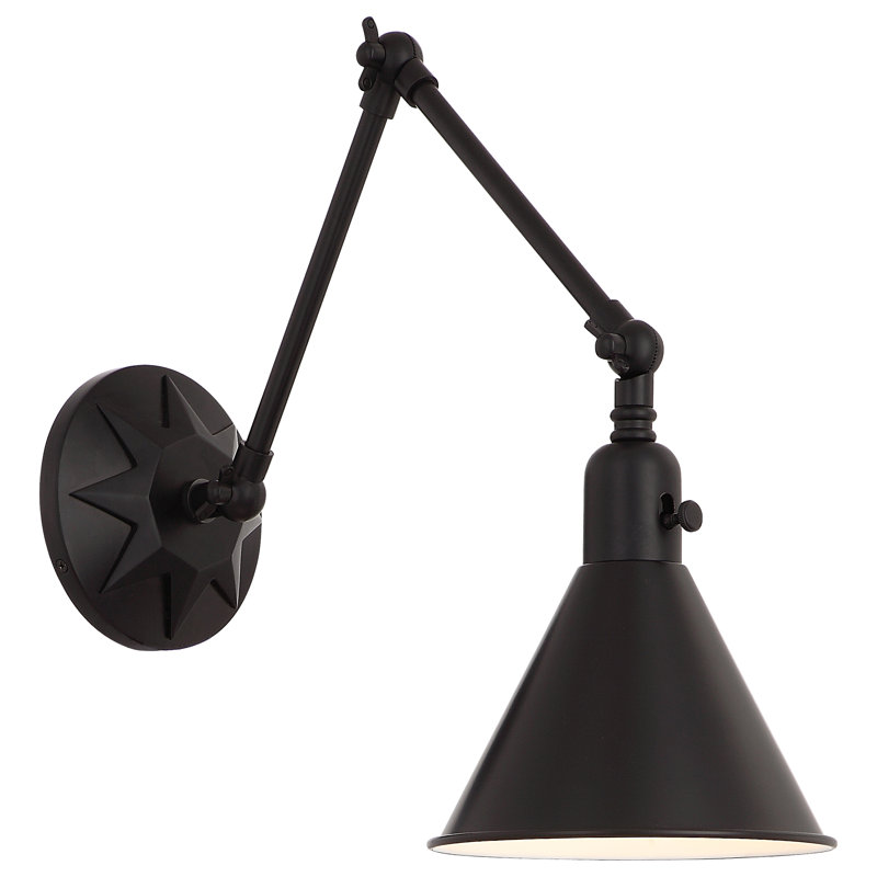 Bras pivotant à 1 lumière à intensité variable Cattina, Noir mat