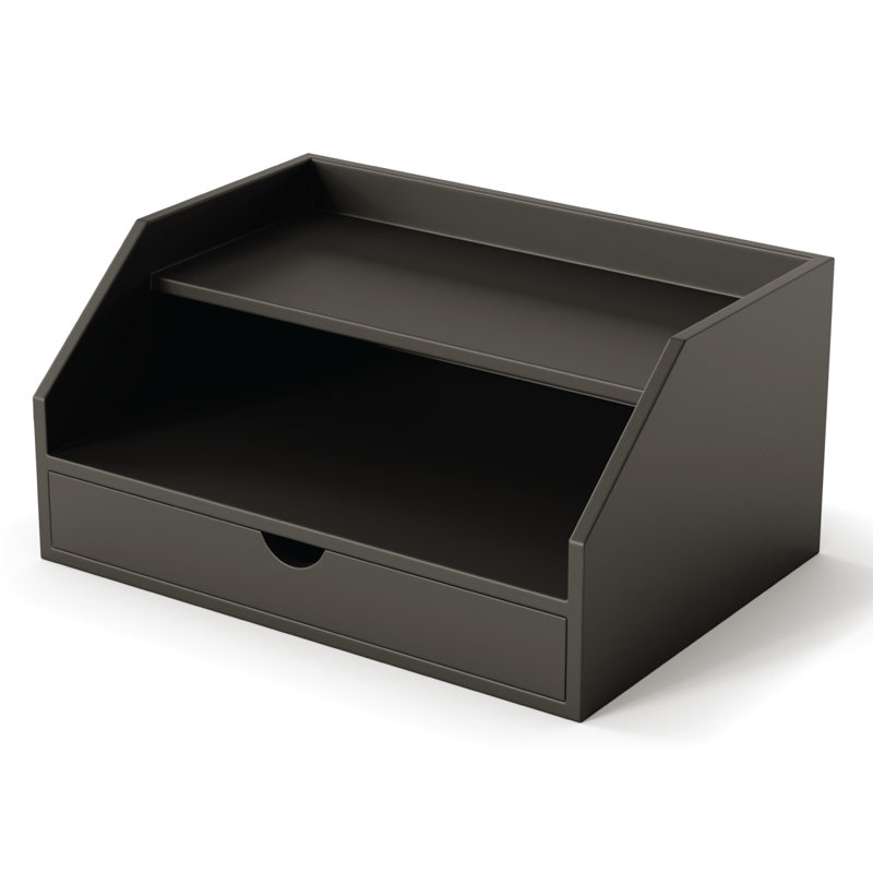 Rangement de bureau à 3 niveaux avec tiroir Mason, Noir