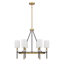  Lustre 6 lumières en noir mat avec accents laiton chaleureux Tivoli