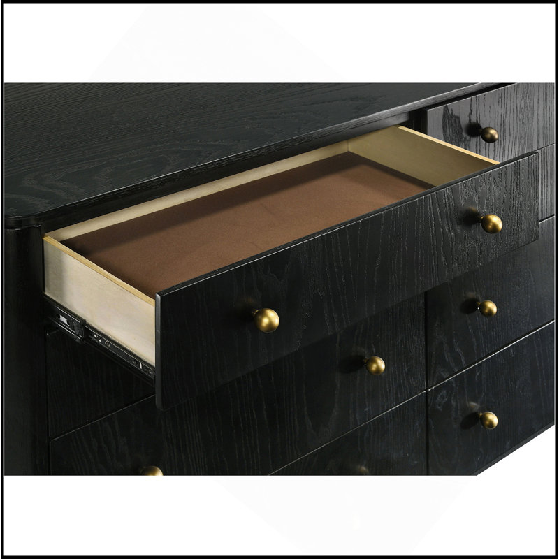 Commode 8 tiroirs Anser, Noir