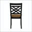 Chaise de salle à manger à deux tons en noir et brun avec siège en bois