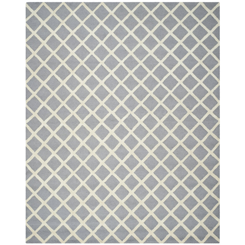 Sanyla Hand Tufted Wool Geometric Rug, Rectangle 6' x 9'