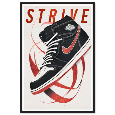 Red Ribbon Sneaker Canvas Sneaker Wall Decor by 