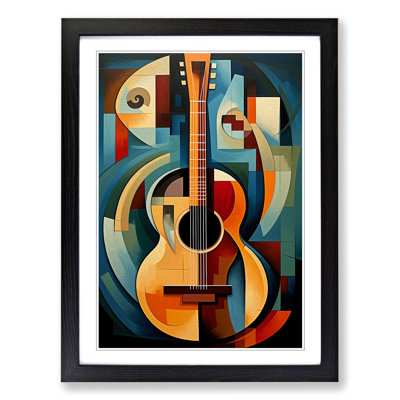 Guitar Cubism - Framed Print