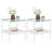 Rectangle End Tables Set of 2 with Tempered Glass Top MDF Shelf and Iron Legs for Living Room-944716151