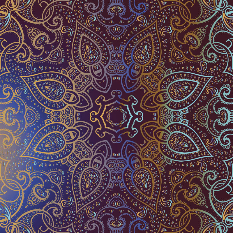 Mandala, Indian Decorative Pattern by Katyau - Wrapped Canvas Print, 30cm H x 30cm W