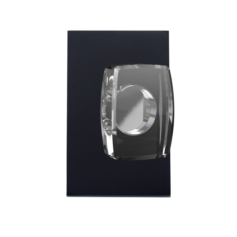 Bravura 927-8 Dummy Rectangular Glass Knob on Rectangular Contemporary Rose in Satin Brass, Matte Black