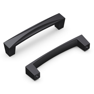 Crest Collection Handle Pull - 3-3/4" Centre to Centre Cabinet Pull Matte Black - Mid-century Modern Hardware for Drawers & Cabinets