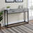 Hawley 2-Drawer Gray Finish Accent Table With Black Metal Leg, 31.71" H X 47.74" W X 11.78" D