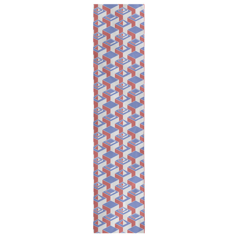 Chemin de table Classic Skyscrapers, 16 po x 72 po, Bleu/rouge