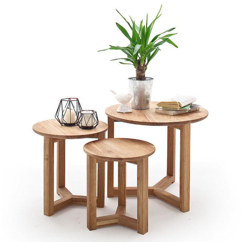 Pamela Solid Wood Three Leg Coffee Table