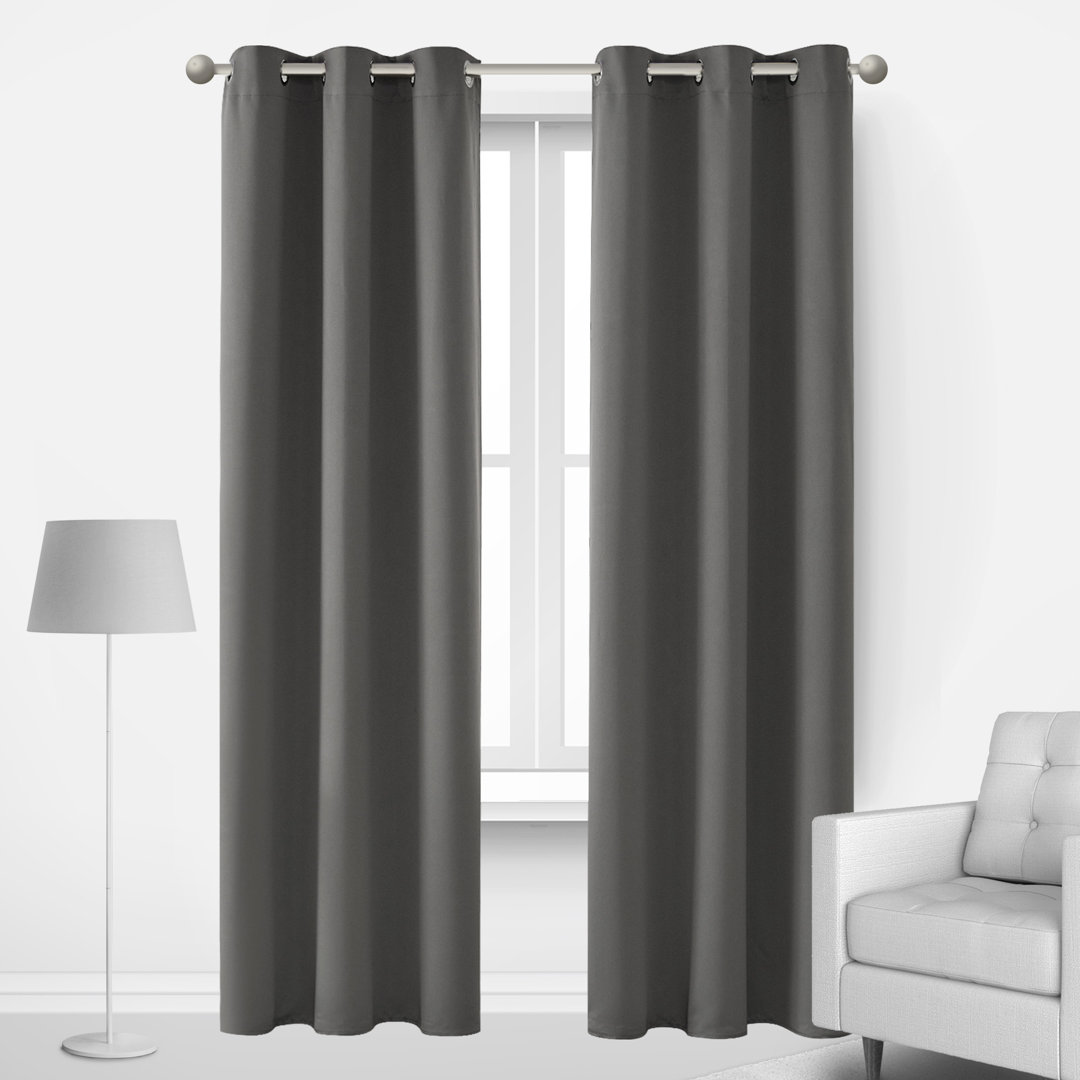 Lompoc Room Darkening Grommet Curtain Panels (Set of 2) Latitude Run® Curtain 