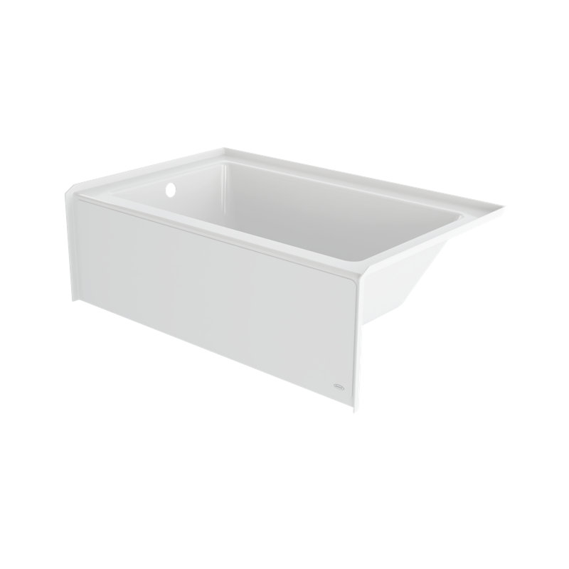 SIGNATURE® Rectangle Flat Front 6036 Skirted Soaking with Access Panel, White, Left, No