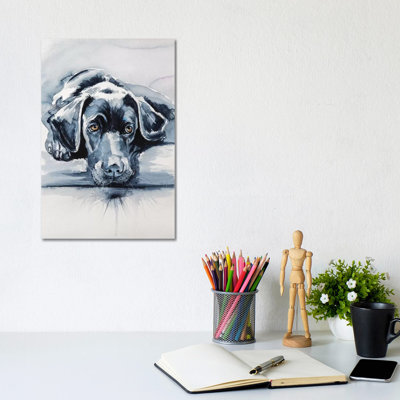 " Black Labrador " by Anna Brigitta Kovacs Painting Print
