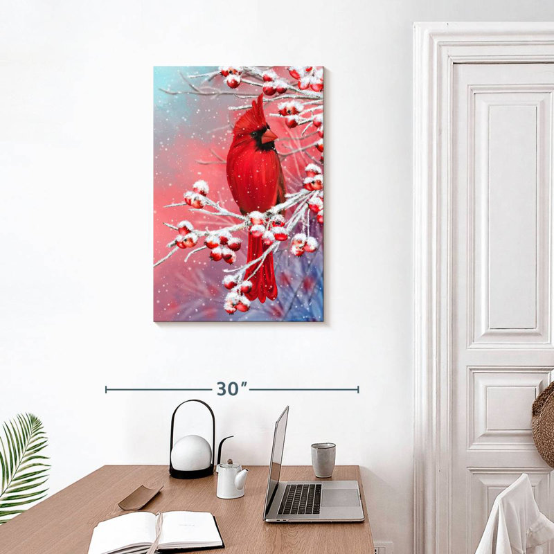 Brampt Winter Red Cardinal, 30" H x 20" W