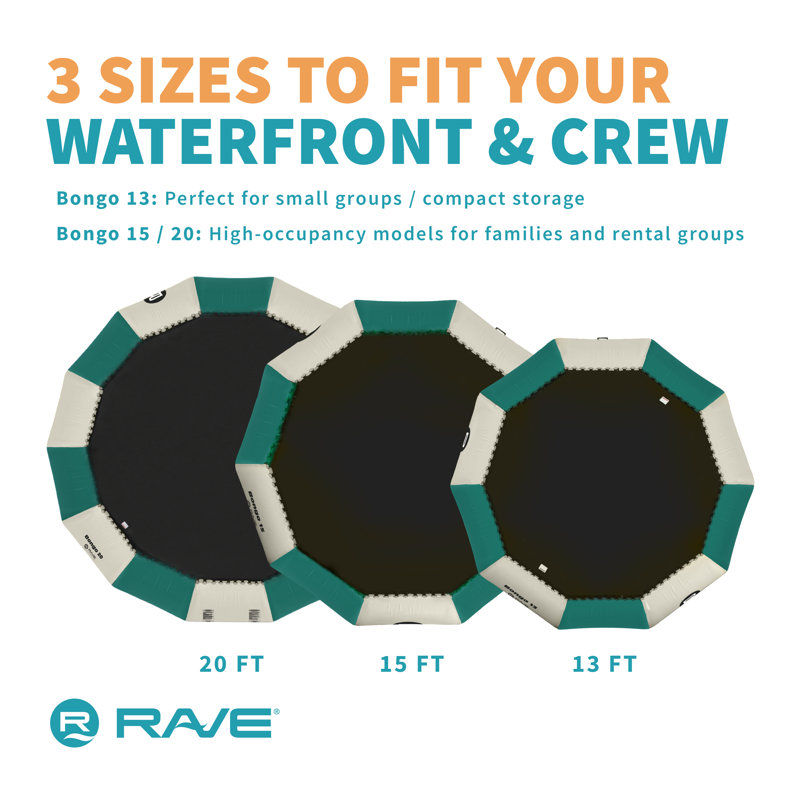 RAVE Sports Bongo 20 'Northwoods, H 36 po x l 240 po x P 240 po, Vert / Brun clair