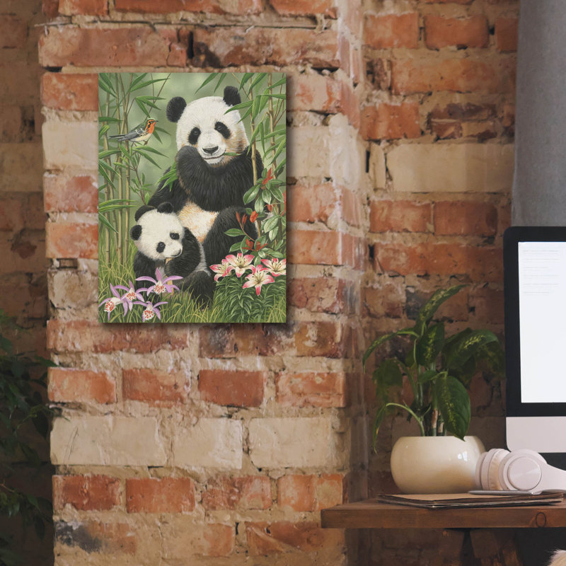 «Panda Paradise» par William Vanderdasson, H 16 po x l 12 po x P 0,75 po