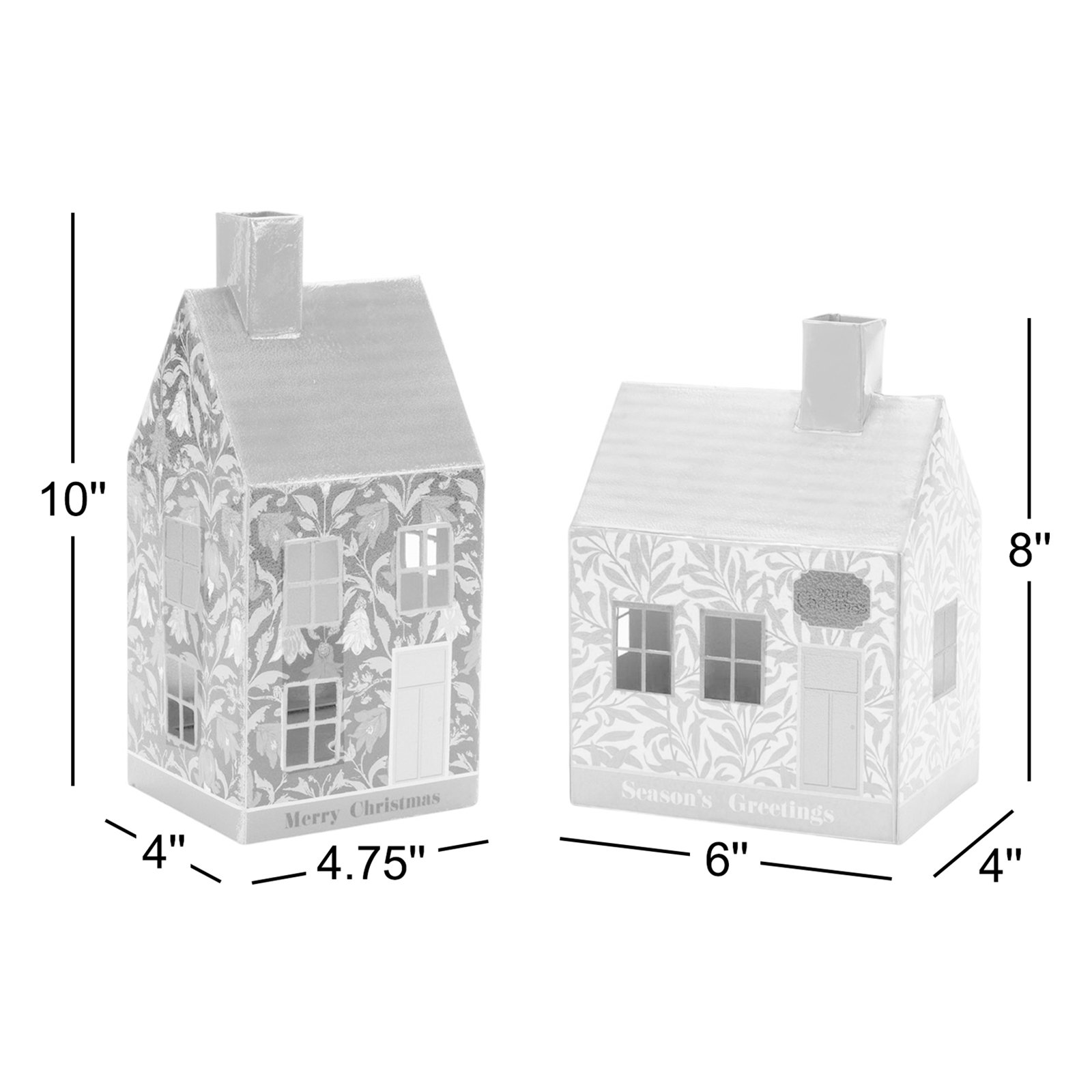 LED Metal Holiday House (Set of 2)