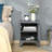 Industrial End Table, Living Room Side Table With Locker-Style Door And Adjustable Shelf
