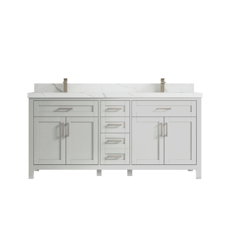 Ensemble de meuble-lavabo double 72 po Cambridge, Calacatta Laza